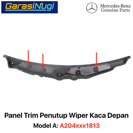 Front Wiper Cowl Mercy W204 Panel Trim Penutup Kaca Depan Scuttle Cover C200
