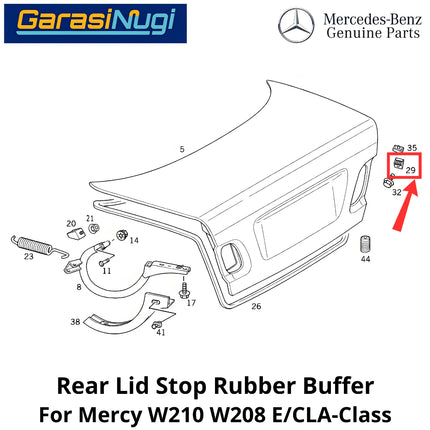 Rear Trunk Mercy W210 W208 Stop Buffer Karet Per Bagasi Belakang Mercedes E230