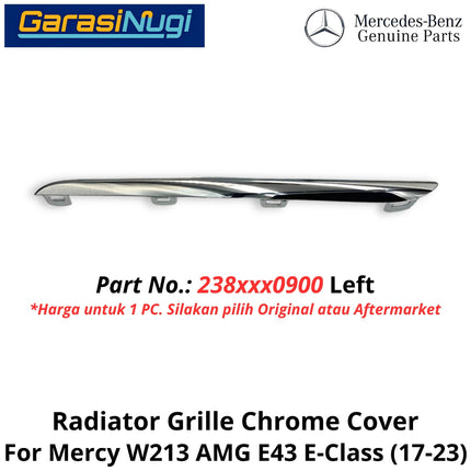 Chrome Trim Mercy W213 AMG Mounting Grille Monting Grill Bumper Depan E200