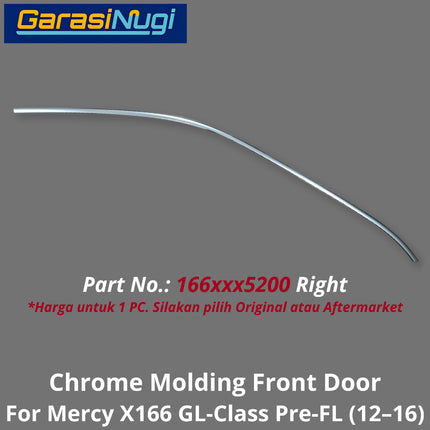Chrome Upper Window For W166 X166 Pre-Facelift Garnish Molding Pintu Depan Front Door ML GL
