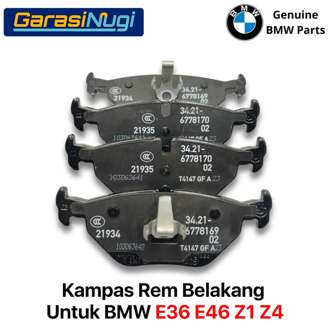 Kampas Rem Belakang BMW E36 E46 Z1 Z4 Rear Brake Pads Original 34216778168 320