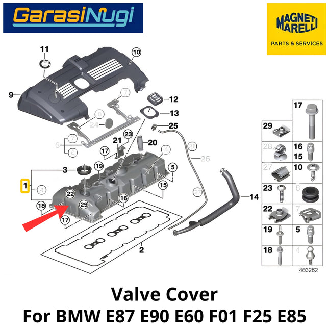Valve Cylinder BMW E87 E90 E60 F01 F25 E85 Cover Mesin Penutup Katup Kepala Silinder 11127552281