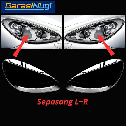 Mika Headlight 958 Porsche Cayenne Lens Kaca Cover Lampu Depan 12-14