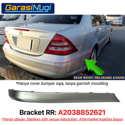 Chrome Stripe Mercy W203 Garnish Moulding Bumper Belakang C200 C240