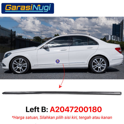 Chrome Stripe Mercedes W204 Garnish Moulding Bodi Samping Avantgarde Elegance C200 C300