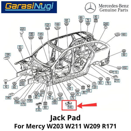 Jack Pad Mercy W203 W211 W209 R171 Bantalan Dongkrak Ganjal C200 E240 CLK SLK