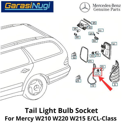 Bulb Socket Mercy W210 W220 W215 Dudukan Sein Belakang Lamp Blinker E240 S230 CL