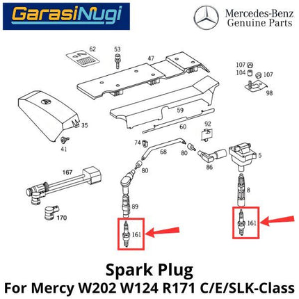 Spark Plug Mercy W202 W124 R171 Busi Original 0031596803 C180 E230 SLK