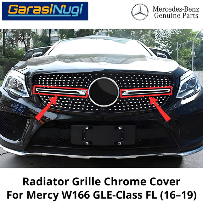 Chrome Trim Mercy W166 Facelift Mounting Grille Monting Grill Bumper Depan GLE