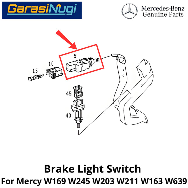 Brake Light Mercy W169 W203 W211 W639 Switch Saklar Lampu Rem Mercedes A150 C200 Viano