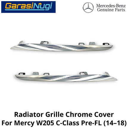 Chrome Trim Mercy W205 Pre-Facelift Mounting Grille Monting Grill Bumper Depan Mercedes C200