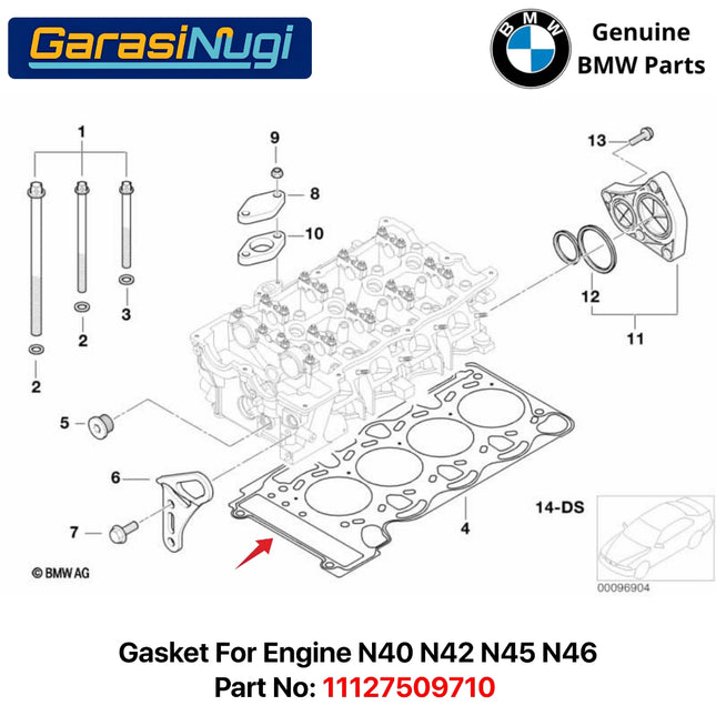 Gasket Seal Engine N40 N42 N45 N46 For BMW E87 E46 E90 Paking Kepala Silinder 11127509710