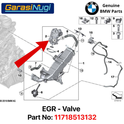 EGR Valve For Diesel Engine Type B37 B47 B57 Katup Resirkulasi Gas Buang 11718513132