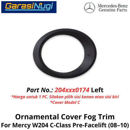 Fog Trim Mercy W204 Elegance Cover Black Lampu Kabut Grill C180 C200