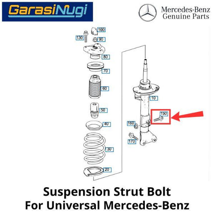 Suspension Strut Mercedes-Benz Bolt 0009902403 Baut Aluminium Suspensi Depan