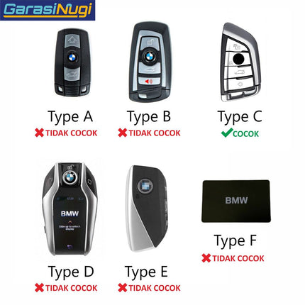 Key Case For BMW G20 Sarung Kunci Kulit Aluminium Leather Short Keychain