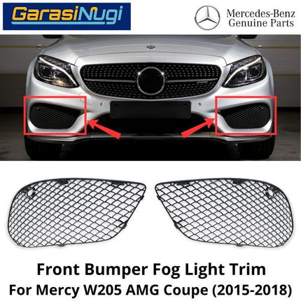 Fog Trim For Mercy W205 Pre-FL AMG Cover Lampu Kabut Grill C200 C300