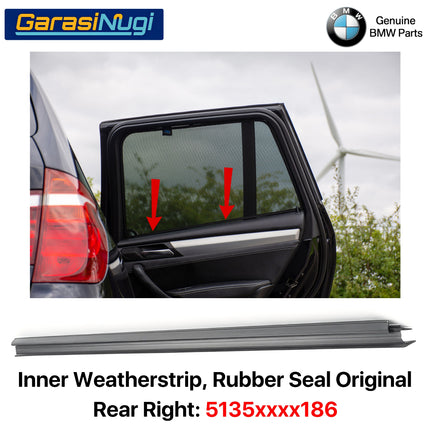 Inner Weatherstrip For BMW E83 Karet Pintu Jendela Belakang Rear Rubber Seal X3