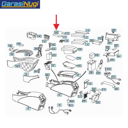Armrest For Mercedes W211 FL Bin Lock Catch Pengunci Kotak Sandaran Tangan E240 E280