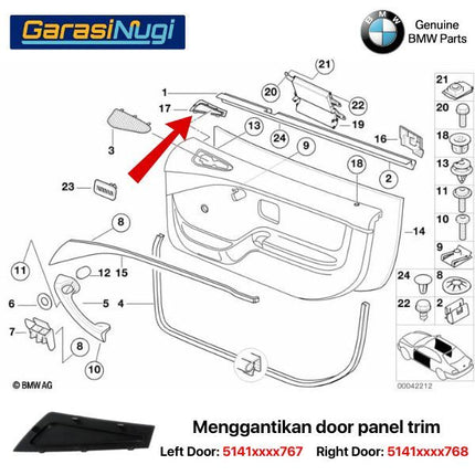 Door Panel Trim For BMW E36 Tutup Ventilasi Pintu Interior Coupe Roadster Z3