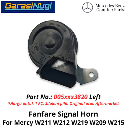 Horn Signal Mercy W212 W219 W209 W215 Fanfare High Note Terompet Klakson E200 CL CLK CLS