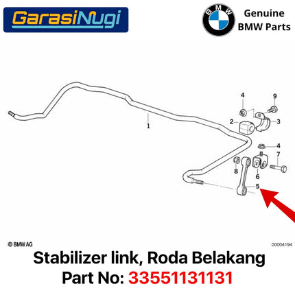 Stabilizer Link For BMW E36 Rear 33551131131 Suspension Shock Belakang 320