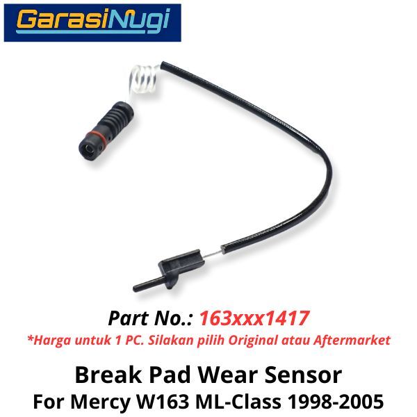 Rear Brake Pad Mercy W163 Sensor Keausan Rem Belakang ML 1998-2005