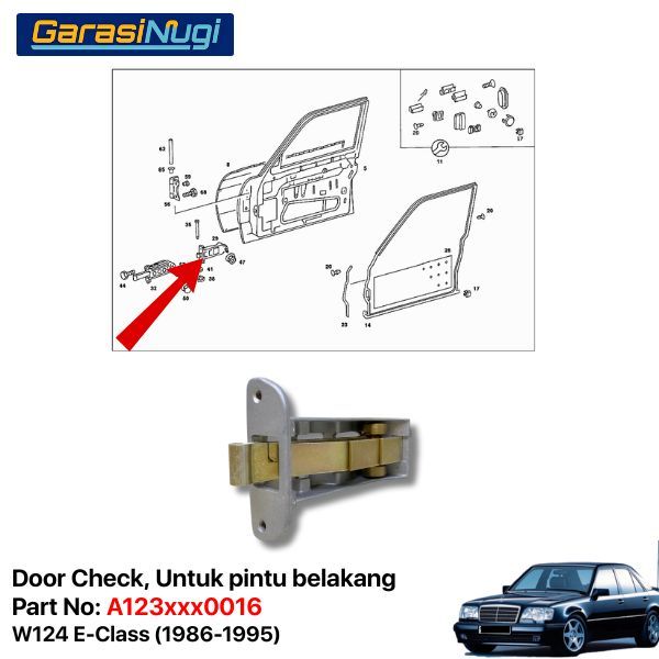 Door Check For Mercedes W124 Engsel Pengunci Pintu Belakang Rear Door E230