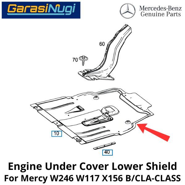 Engine Under Cover Mercy W246 W117 X156 Lower Shield Pelindung Mesin Bawah CLA