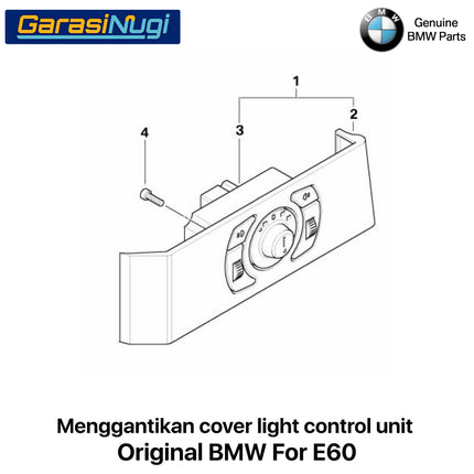 Cover Control Light Unit For BMW E60 Tutup Pengatur Lampu Original 520 523