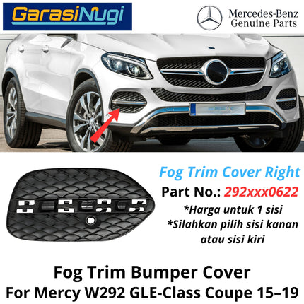 Fog Trim Old Mercy W292 Coupe Bumper Strip Grille Chrome Cover Mercedes GLE400