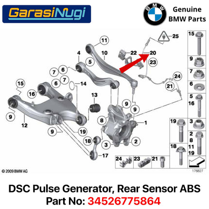 Rear Sensor ABS For BMW F01 DSC Pulse Generator Detector Sistem Rem Roda Belakang 720