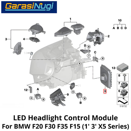 DRL LED Driver For BMW F20 F30 F15 Headlight Control Module Ballast Lampu 320 520 X5