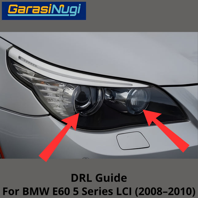 DRL Guide Tube For BMW E60 LCI Angel Eyes LED Light Lampu Senja 520 2008-2010