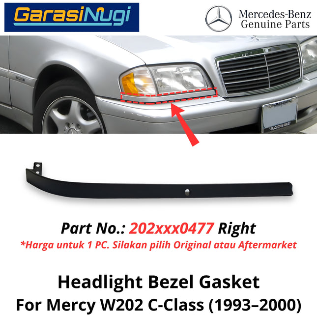 Headlight Bezel Mercy W202 Ornamental Cover Gasket Penutup Lampu Depan Mercedes C180 C200