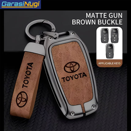 Metal Key Case Toyota Fortuner Land Cruiser Innova Sarung Kunci Leather