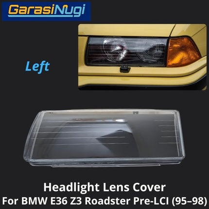Mika Headlight For BMW E36 Pre-LCI Lens Kaca Cover Lampu Depan Z3 1995–1998