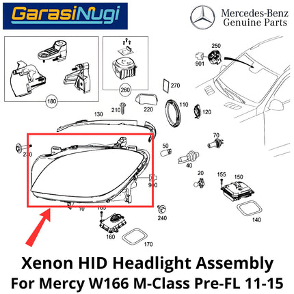 Headlamp For Mercy W166 Lampu Depan Headlight Front Lighting Mercedes ML350