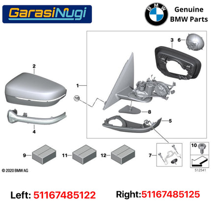 Cover Kaca Spion Luar BMW G30 Mirror Outer Frame Heated Original 51167485113 520