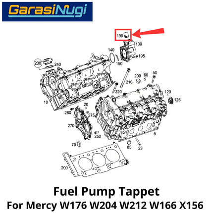 Housing Roller Mercy W176 W204 W212 Fuel Tappet Rumah Penggerak Pompa Tekanan Bahan Bakar A200 C200 E200