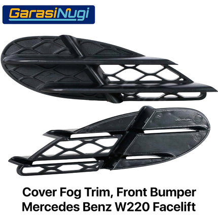 Fog Trim Mercedes W220 Facelift Cover Lower Grille Front Bemper Depan Bawah S300