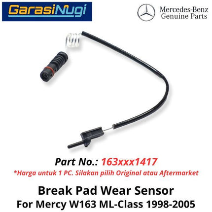Rear Brake Pad Mercy W163 Sensor Keausan Rem Belakang ML 1998-2005
