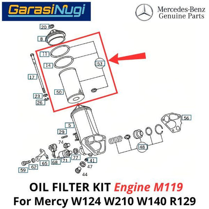 Original Oil Filter For Mercy W124 W210 W140 R129 Saringan Filter C200 E230