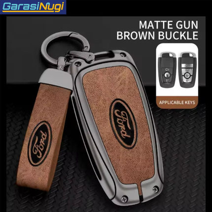 Metal Key Case Ford Sarung Kunci Leather