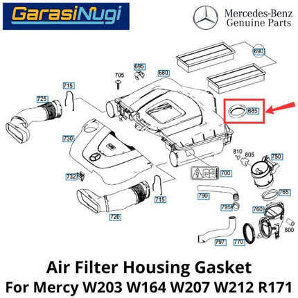 Air Filter Mercy W203 W212 W164 R171 Housing Gasket Karet Saringan Udara C200 ML SLK