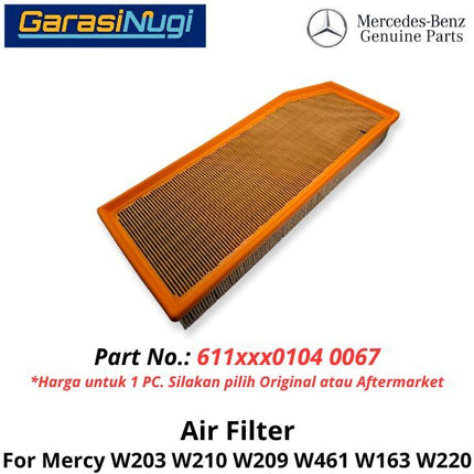 Air Filter Mercy W210 W209 W220 Saringan Udara Mesin 6110940104 Mercedes E230 E250