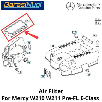 Air Filter Mercy W210 W211 Saringan Udara Mesin 1120940104 Mercedes E230 E280