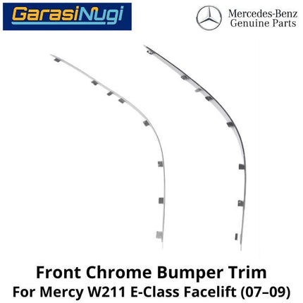 Front Chrome Mercy W211 Facelift Cover Bumper Trim Moulding Depan Original Mercedes E200