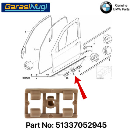 Clip Lower Door Shield For BMW E53 Klem Segel Pintu Bawah 51337052945 Original X5