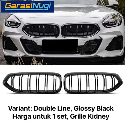 Hood Grille BMW G29 Roadster Kidney Hidung Double Slat Glossy Black Z4